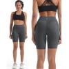 image:imageNELEUS Womens 8 Biker Shorts High Waist Tummy Control Workout Running Shorts for Gym Yoga9119 BlackGreyRed 3 Pack