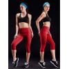 image:imageNELEUS Womens Tummy Control High Waist Capri Running Leggings Yoga Pants with Pocket9027 BlackBurgundy 2 Pack