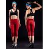 image:imageNELEUS Womens Tummy Control High Waist Capri Running Leggings Yoga Pants with Pocket9027 BurgundyBlueRose Red 3 Pack