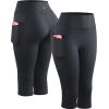 image:imageNELEUS Womens Tummy Control High Waist Capri Running Leggings Yoga Pants with Pocket9120 BlackBlackBlack 3 Pack