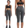 image:imageNELEUS Womens Tummy Control High Waist Capri Running Leggings Yoga Pants with Pocket9120 BlackGreyLight Green 3 Pack