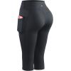 image:imageNELEUS Womens Tummy Control High Waist Capri Running Leggings Yoga Pants with Pocket9120 BlackGreyLight Green 3 Pack