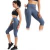image:imageNELEUS Womens Tummy Control High Waist Capri Running Leggings Yoga Pants with Pocket9120 BlackGreyNavy Blue 3 Pack