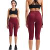 image:imageNELEUS Womens Tummy Control High Waist Capri Running Leggings Yoga Pants with Pocket9120 BlackGreyRed 3 Pack