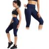 image:imageNELEUS Womens Tummy Control High Waist Capri Running Leggings Yoga Pants with Pocket9120 BlackNavy Blue 2 Pack