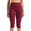 image:imageNELEUS Womens Tummy Control High Waist Capri Running Leggings Yoga Pants with Pocket9120 BlackRed 2 Pack