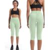 image:imageNELEUS Womens Tummy Control High Waist Capri Running Leggings Yoga Pants with Pocket9120 PinkLight Green 2 Pack