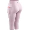 image:imageNELEUS Womens Tummy Control High Waist Capri Running Leggings Yoga Pants with Pocket9120 PinkLight Green 2 Pack