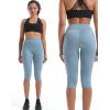 image:imageNELEUS Womens Tummy Control High Waist Capri Running Leggings Yoga Pants with Pocket9120 PurpleLight Blue 2 Pack