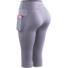 image:imageNELEUS Womens Tummy Control High Waist Capri Running Leggings Yoga Pants with Pocket9120 PurpleLight Blue 2 Pack