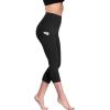 image:imageNELEUS Womens Tummy Control High Waist Capri Running Leggings Yoga Pants with PocketZ109 BlackBlack 2 Pack