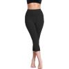 image:imageNELEUS Womens Tummy Control High Waist Capri Running Leggings Yoga Pants with PocketZ109 BlackBlack 2 Pack