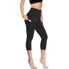 image:imageNELEUS Womens Tummy Control High Waist Capri Running Leggings Yoga Pants with PocketZ109 BlackGrey 2 Pack
