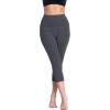 image:imageNELEUS Womens Tummy Control High Waist Capri Running Leggings Yoga Pants with PocketZ109 BlackGrey 2 Pack