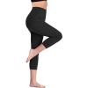 image:imageNELEUS Womens Tummy Control High Waist Capri Running Leggings Yoga Pants with PocketZ109 BlackGreyBlue 3 Pack