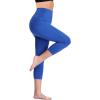 image:imageNELEUS Womens Tummy Control High Waist Capri Running Leggings Yoga Pants with PocketZ109 BlackGreyBlue 3 Pack