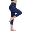 image:imageNELEUS Womens Tummy Control High Waist Capri Running Leggings Yoga Pants with PocketZ109 BlackGreyNavy 3 Pack