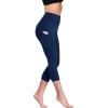image:imageNELEUS Womens Tummy Control High Waist Capri Running Leggings Yoga Pants with PocketZ109 BlackNavy Blue 2 Pack