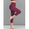 image:imageNELEUS Womens Tummy Control High Waist Capri Running Leggings Yoga Pants with PocketZ109 RedBurgundyRose Red 3 Pack