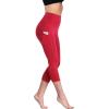 image:imageNELEUS Womens Tummy Control High Waist Capri Running Leggings Yoga Pants with PocketZ109 RedBurgundyRose Red 3 Pack