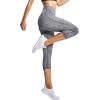 image:imageNELEUS Womens Yoga Running Capris Tummy Control High Waist Workout Pants9034 BlackGrey 2 Pack