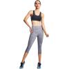 image:imageNELEUS Womens Yoga Running Capris Tummy Control High Waist Workout Pants9034 BlackGrey 2 Pack