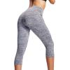 image:imageNELEUS Womens Yoga Running Capris Tummy Control High Waist Workout Pants9034 BlackGrey 2 Pack