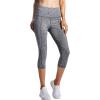 image:imageNELEUS Womens Yoga Running Capris Tummy Control High Waist Workout Pants9034 BlackGrey 2 Pack