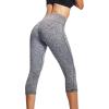 image:imageNELEUS Womens Yoga Running Capris Tummy Control High Waist Workout Pants9034 BlackGreyNavy Blue 3 Pack