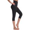 image:imageNELEUS Womens Yoga Running Capris Tummy Control High Waist Workout Pants9042 BlackBlack 2 Pack