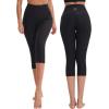 image:imageNELEUS Womens Yoga Running Capris Tummy Control High Waist Workout Pants9042 BlackGrey 2 Pack