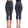 image:imageNELEUS Womens Yoga Running Capris Tummy Control High Waist Workout Pants9042 BlackGreyBlue 3 Pack