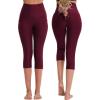 image:imageNELEUS Womens Yoga Running Capris Tummy Control High Waist Workout Pants9042 BlackGreyRed 3 Pack