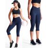 image:imageNELEUS Womens Yoga Running Capris Tummy Control High Waist Workout Pants9123 BlackGreyDark Navy Blue 3 Pack