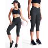 image:imageNELEUS Womens Yoga Running Capris Tummy Control High Waist Workout Pants9123 BlackGreyDark Navy Blue 3 Pack