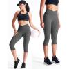image:imageNELEUS Womens Yoga Running Capris Tummy Control High Waist Workout Pants9123 BlackGreyDark Navy Blue 3 Pack