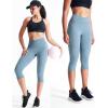 image:imageNELEUS Womens Yoga Running Capris Tummy Control High Waist Workout Pants9123 BlackGreyGrayish Blue  3 Pack