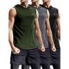 image:imageNELEUS Dry Fit Workout Athletic Muscle Tank Top Running Shirts with Hoods5036 3 Packblack grey olive Green