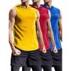image:imageNELEUS Dry Fit Workout Athletic Muscle Tank Top Running Shirts with Hoods5036 3 Packblue red yellow