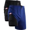 image:imageNELEUS Mens 2 in 1 Running Shorts with LinerDry Fit Workout Shorts with Pockets6070 BlackBlue 2 Pack