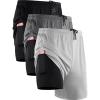 image:imageNELEUS Mens 2 in 1 Running Shorts with LinerDry Fit Workout Shorts with Pockets6070 BlackGreyWhite 3 Pack