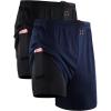 image:imageNELEUS Mens 2 in 1 Running Shorts with LinerDry Fit Workout Shorts with Pockets6070 BlackNavy Blue 2 Pack