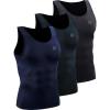 image:imageNELEUS Mens 3 Pack Athletic Compression Under Base Layer Sport Tank Top5074 Black GreySlate GrayNavy 3 Pack