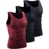 image:imageNELEUS Mens 3 Pack Athletic Compression Under Base Layer Sport Tank Top5074 Black GreySlate GrayRed 3 Pack