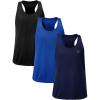 image:imageNELEUS Mens 3 Pack Dry Fit YBack Muscle Tank Workout Gym Shirt5031 3 Pack Black blue navy