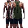image:imageNELEUS Mens 3 Pack Dry Fit YBack Muscle Tank Workout Gym ShirtBlackGreyOlivegreen