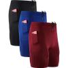 image:imageNELEUS Mens 3 Pack Running Compression Shorts with Pockets6072 BlackBlueRed 3 Pack