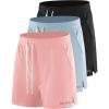 image:imageNELEUS Mens 7 inch Running Shorts Athletic Gym Workout Shorts with Pockets3d Honeycomb Fabric BlackLight BlueLight Pink