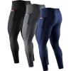 image:imageNELEUS Mens Compression Baselayer Running Tights Gym Leggings with Pockets6109 BlackGreyNavy Blue 3 Pack