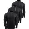 image:imageNELEUS Mens Compression Shirts 14 Zip Pullover Long Sleeved Running Shirts 3 Pack5086 BlackBlackBlack